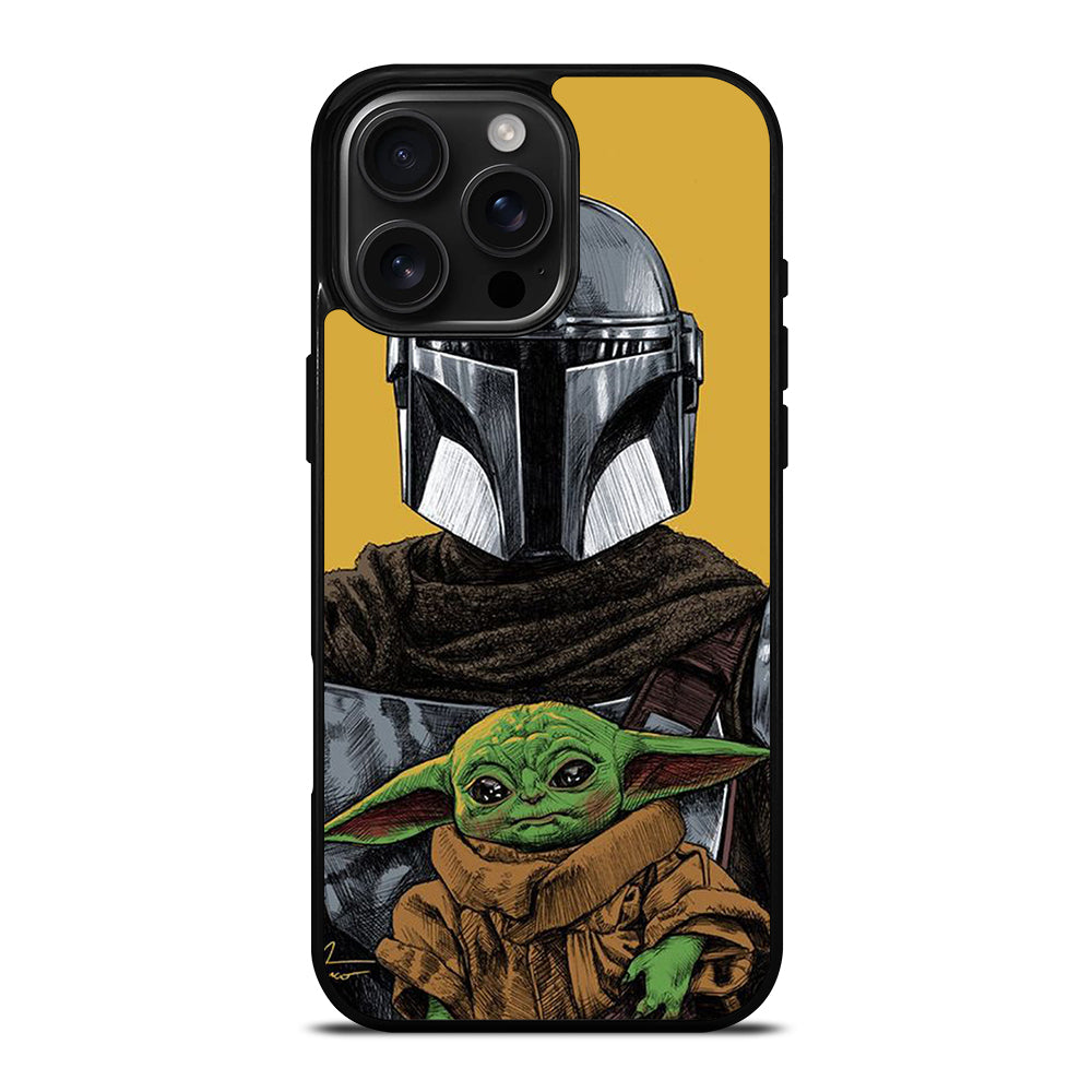 BABY YODA AND THE MANDALORIAN MOSAIC iPhone 16 Pro Max Case Cover