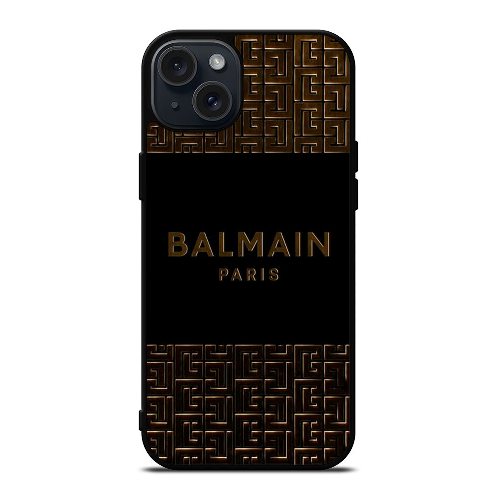 BALMAIN PARIS LOGO 3 iPhone 15 Plus Case Cover