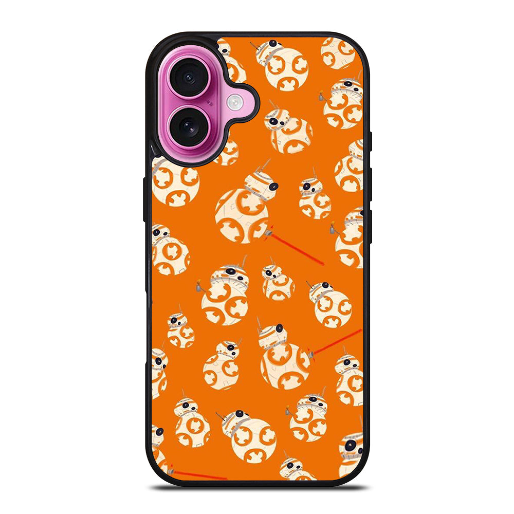 BB-8 DROID ROBOT STAR WARS PATTERN iPhone 16 Plus Case Cover