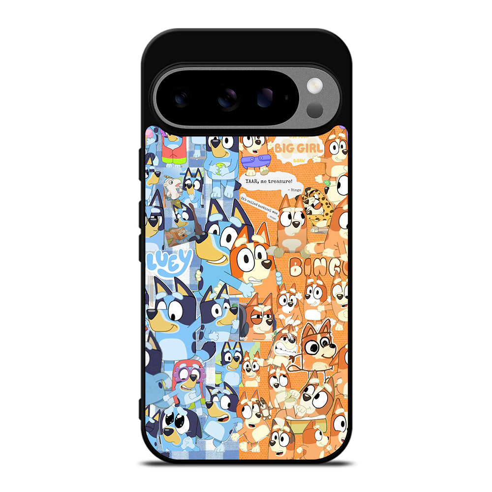 BLUEY HEELER PUPPY CARTOON COLLAGE Google Pixel 9 Pro XL Case Cover