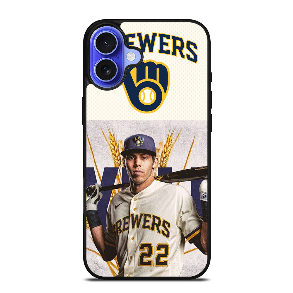 CHRISTIAN YELICH MILWAUKEE BREWERS LOGO iPhone 16 Case Cover