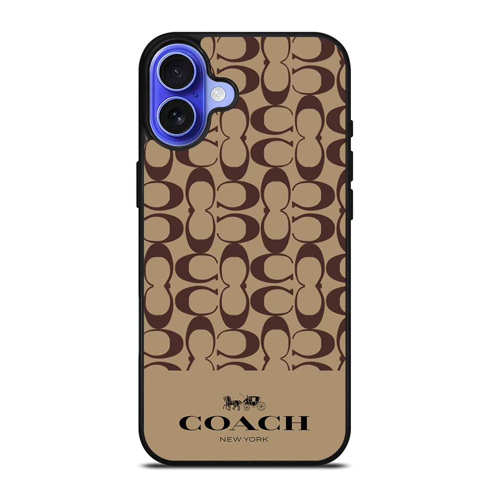 COACH NEW YORK BROWN PATTERN iPhone 16 Case Cover