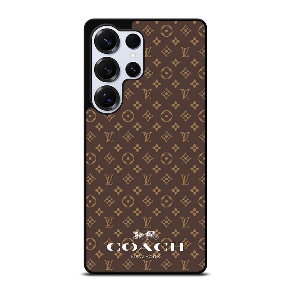 COACH NEW YORK PATTERN BROWN Samsung Galaxy S25 Ultra Case Cover