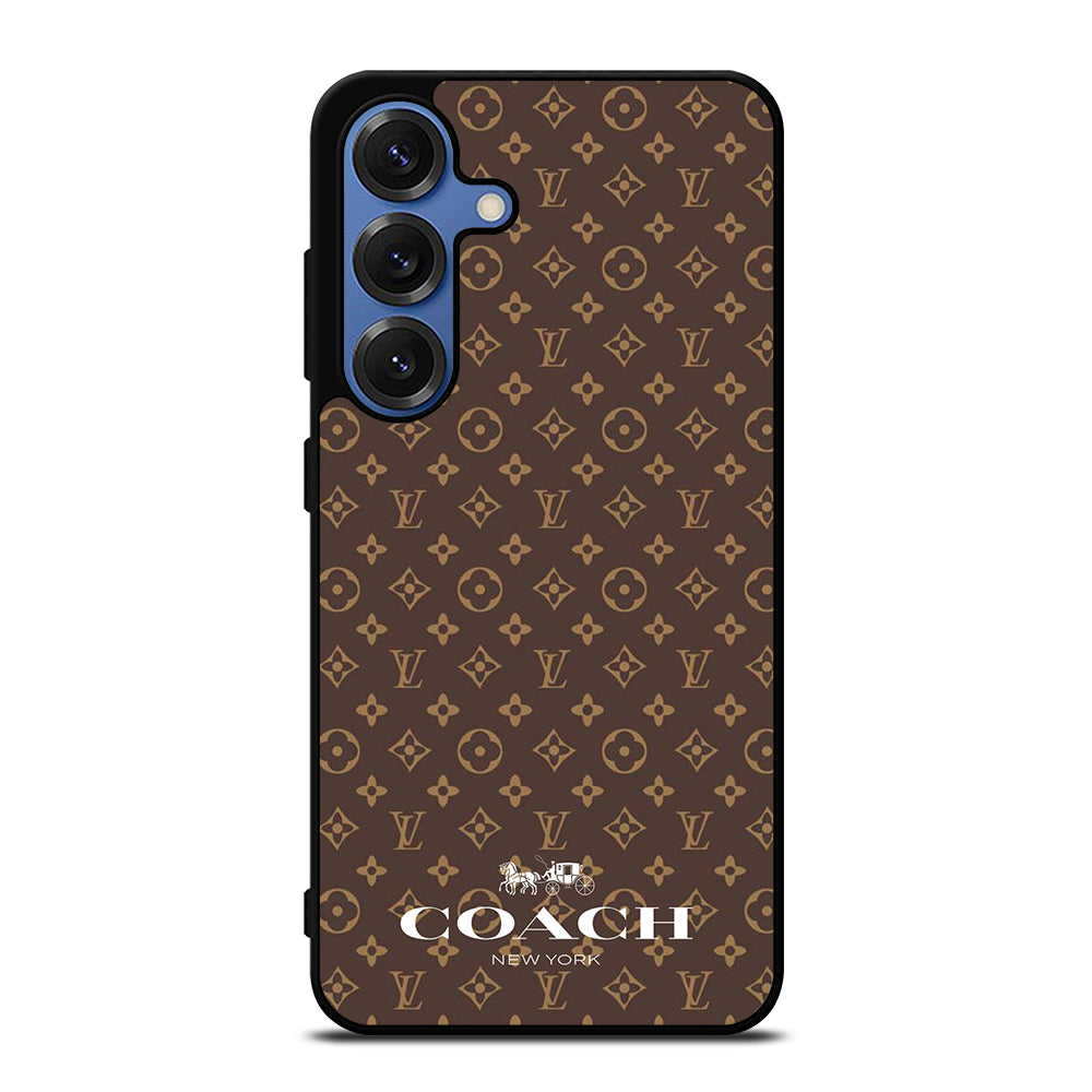 COACH NEW YORK PATTERN BROWN Samsung Galaxy S25 Case Cover