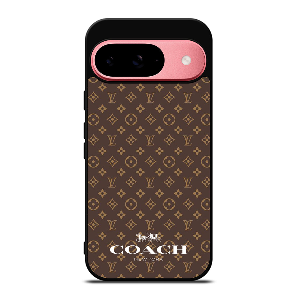 COACH NEW YORK PATTERN BROWN Google Pixel 9 Case Cover
