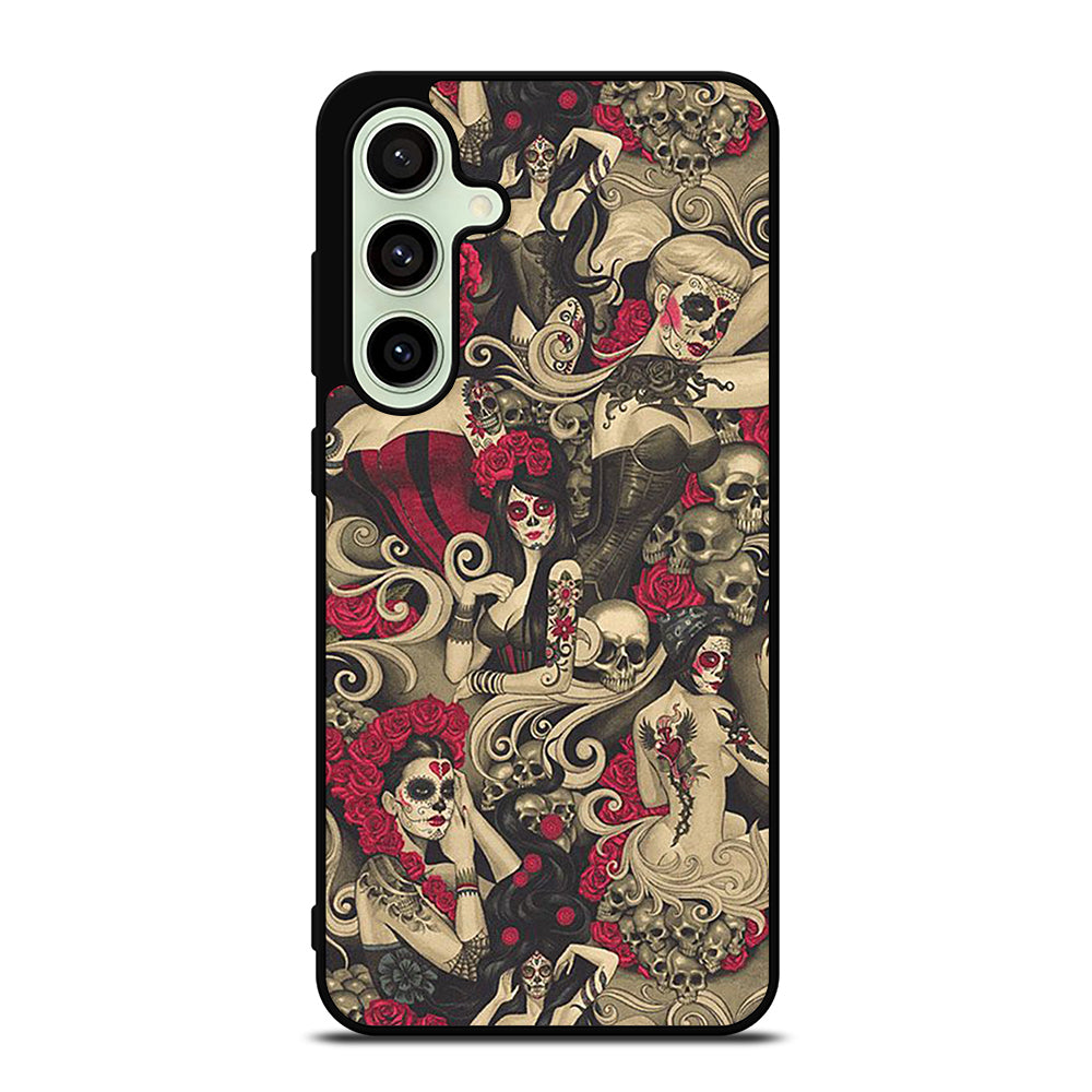 DAY OF THE DEAD SKULL ART Samsung Galaxy S24 FE Case Cover