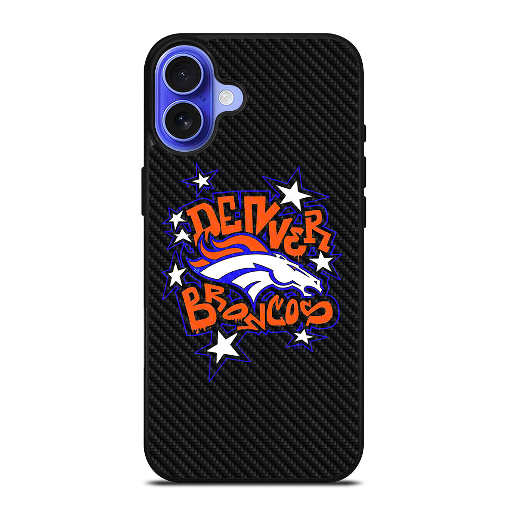 DENVER BRONCOS CARBON LOGO iPhone 16 Case Cover