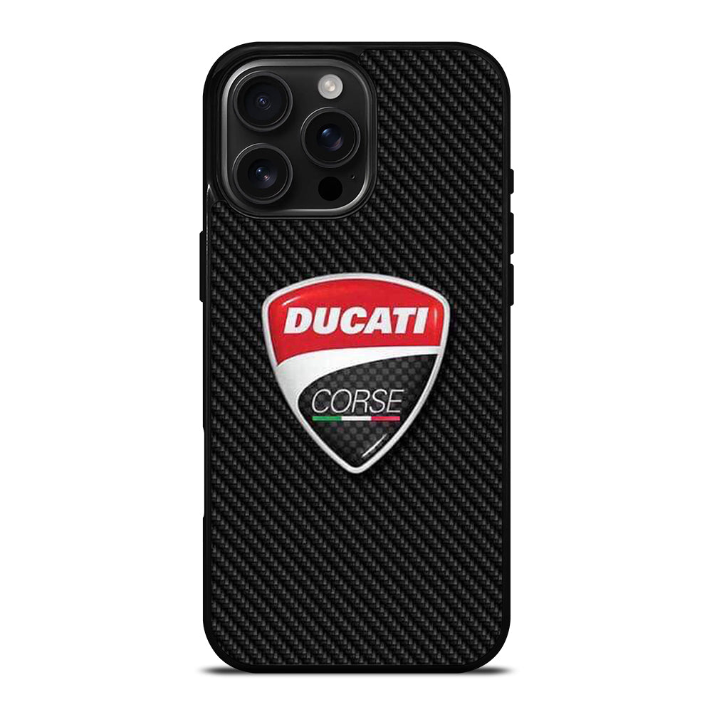 DUCATI LOGO CARBON iPhone 16 Pro Max Case Cover