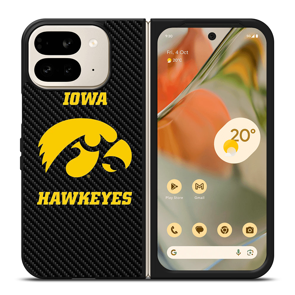 IOWA HAWKEYES CARBON LOGO Google Pixel 9 Pro Fold Case Cover