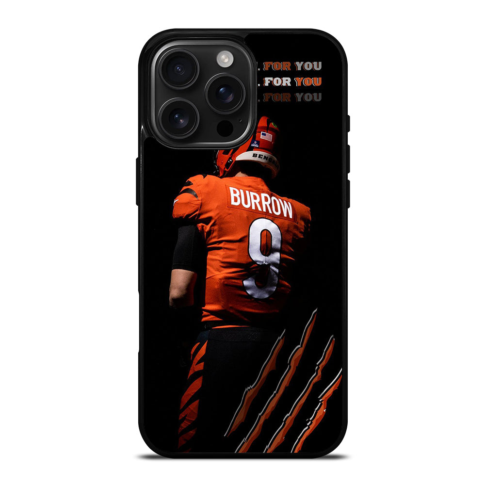 JOE BURROW CINCINNATI BENGALS FOOTBALL NFL iPhone 16 Pro Max Case Cover