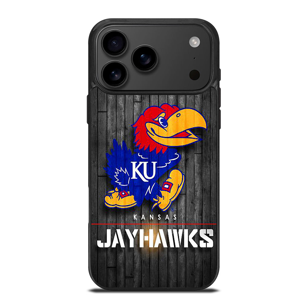 KANSAS JAYHAWKS NBA WOODEN LOGO iPhone 17 Pro Max Case Cover