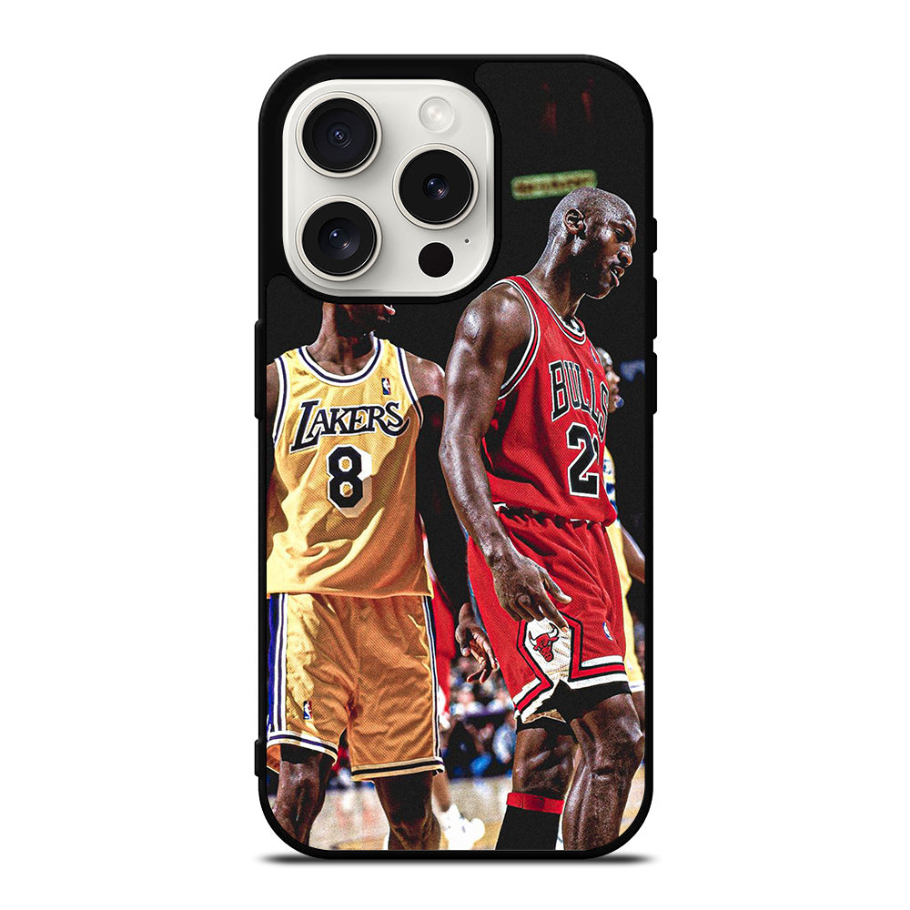 KOBE BRIANT X MICHAEL JORDAN NBA iPhone 15 Pro Case Cover