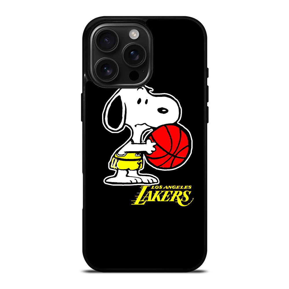 LOS ANGELES LAKERS SNOOPY CARTOON iPhone 16 Pro Max Case Cover