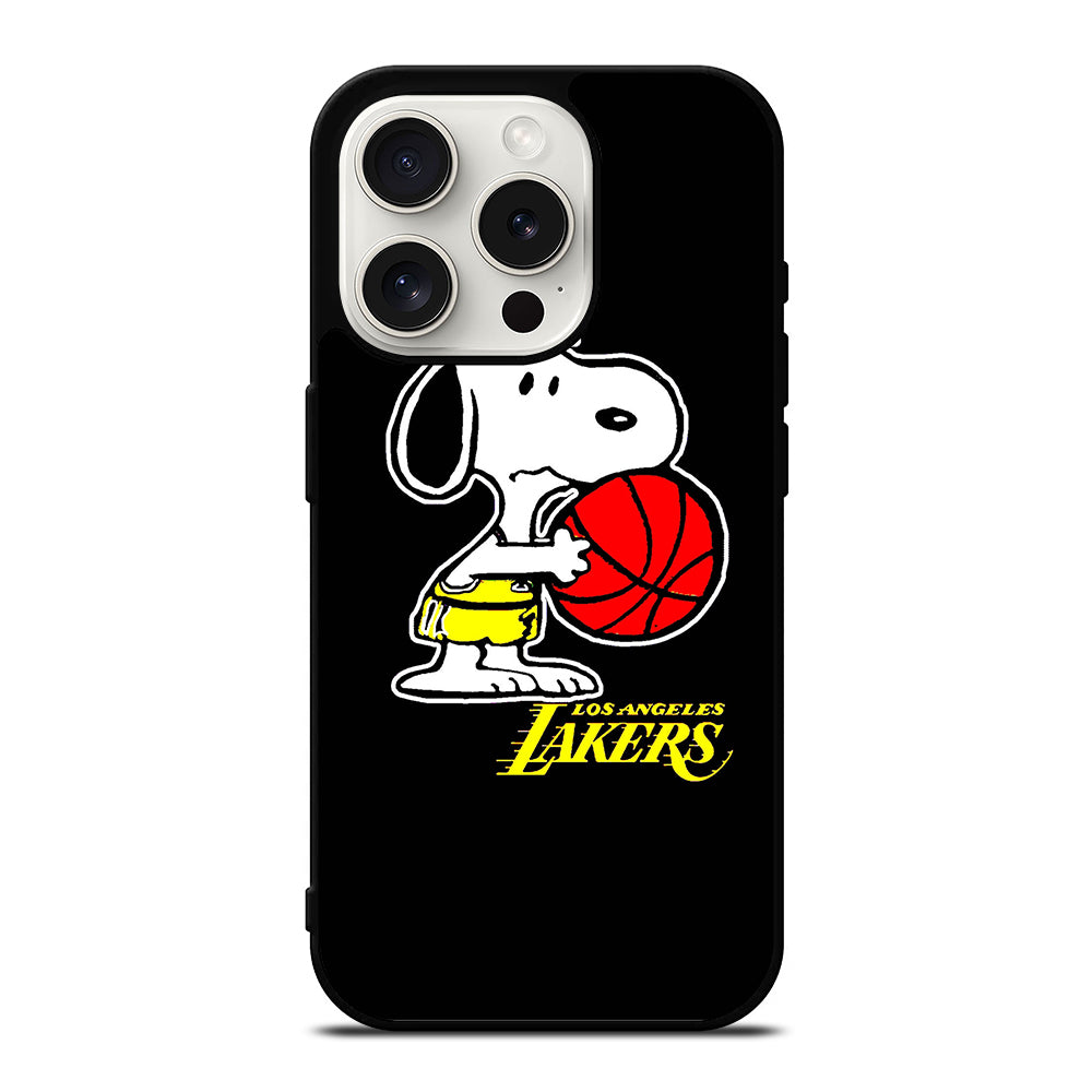 LOS ANGELES LAKERS SNOOPY CARTOON iPhone 15 Pro Case Cover