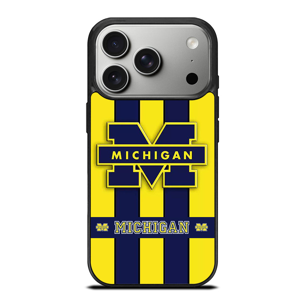 MICHIGAN WOLVERINES STRIPE LOGO iPhone 17 Pro Case Cover