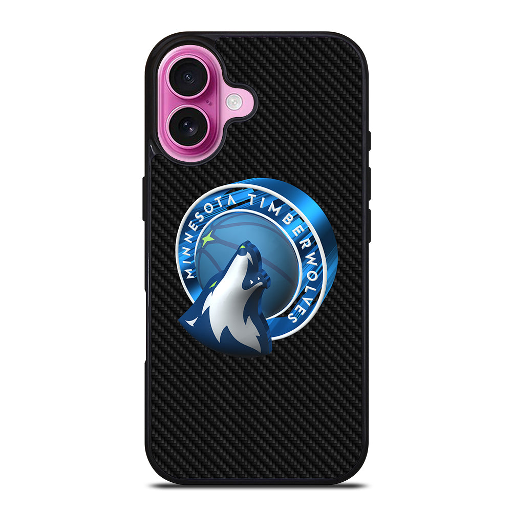 MINNESOTA TIMBERWOLVES CARBON iPhone 16 Plus Case Cover