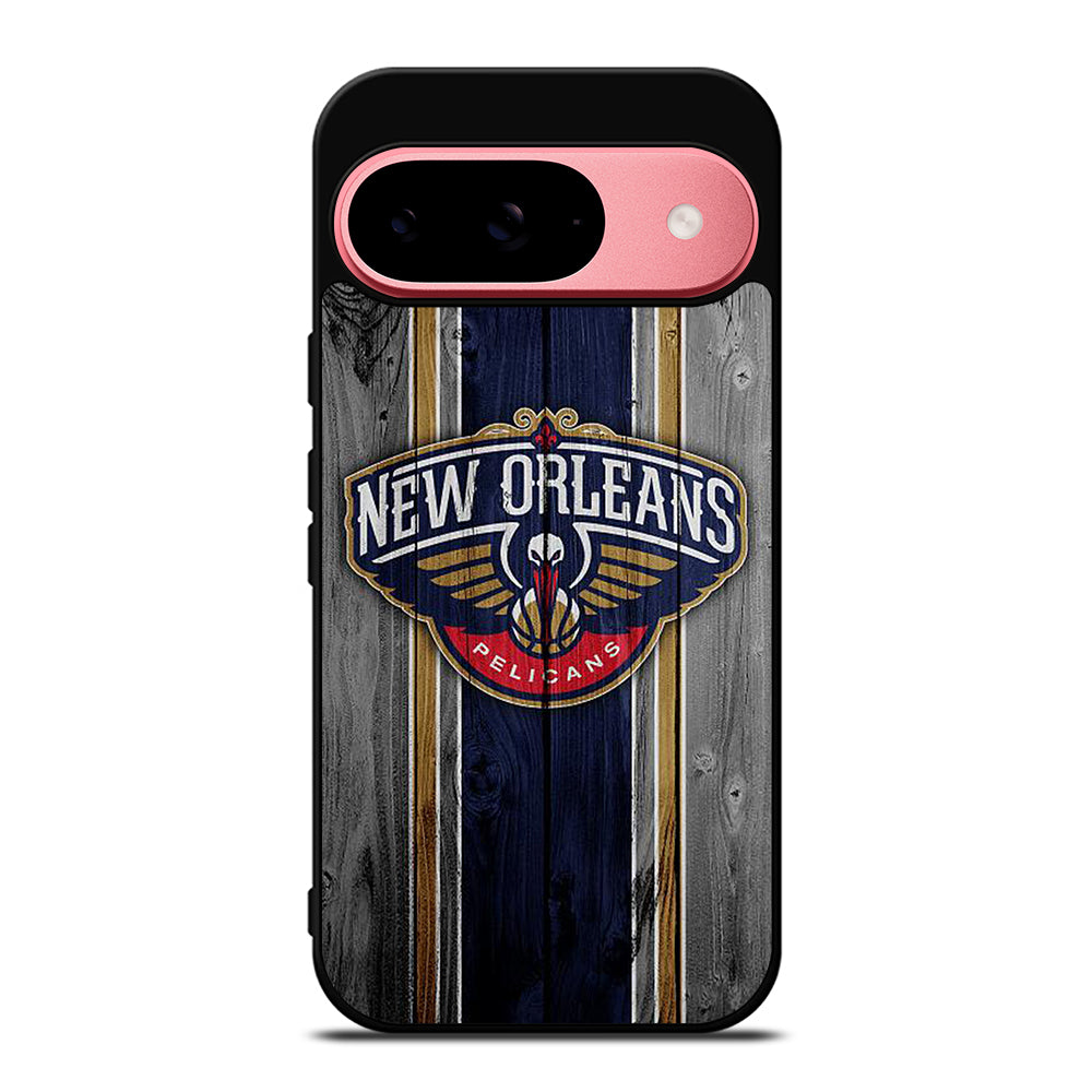 NEW ORLEANS PELICANS NBA WOODEN LOGO Google Pixel 9 Case Cover