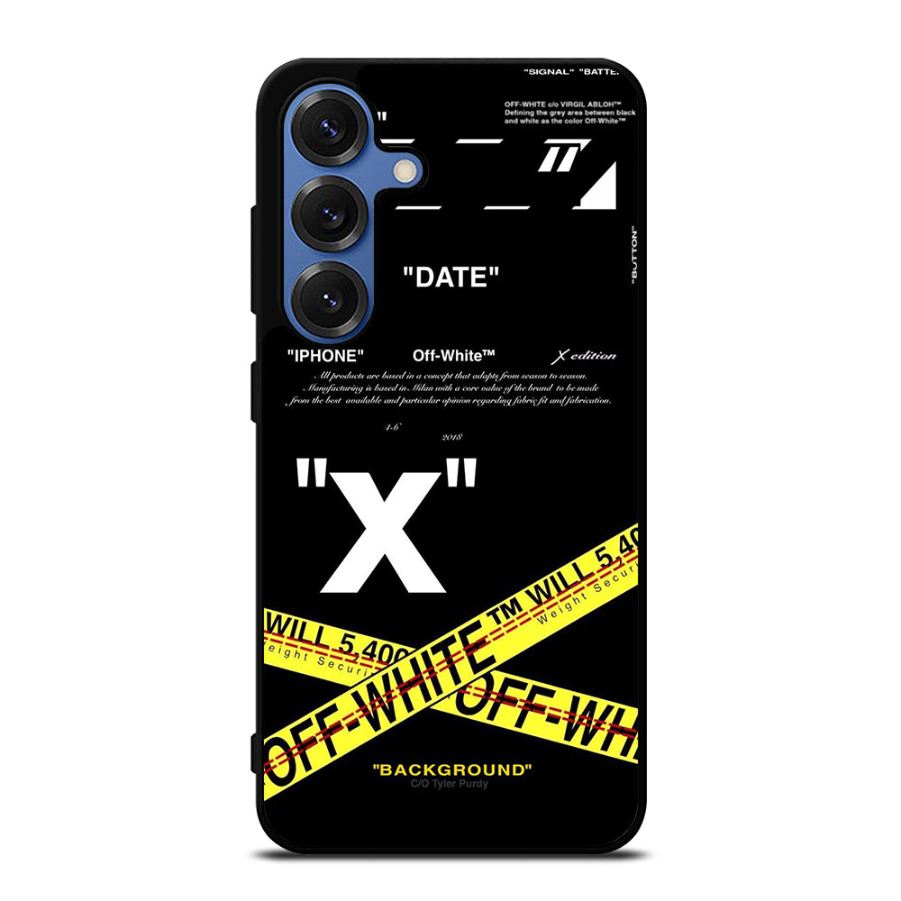 OFF WHITE YELLOW CROSS 2 Samsung Galaxy S25 Case Cover