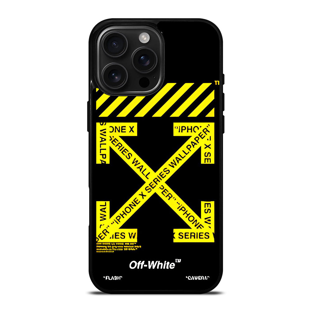 OFF WHITE YELLOW CROSS 3 iPhone 16 Pro Max Case Cover