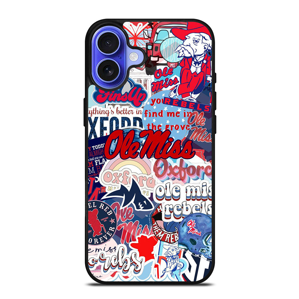 OLE MISS UNIVERSITY FOOTBALL LOGO PATTERN iPhone 16 Case Cover