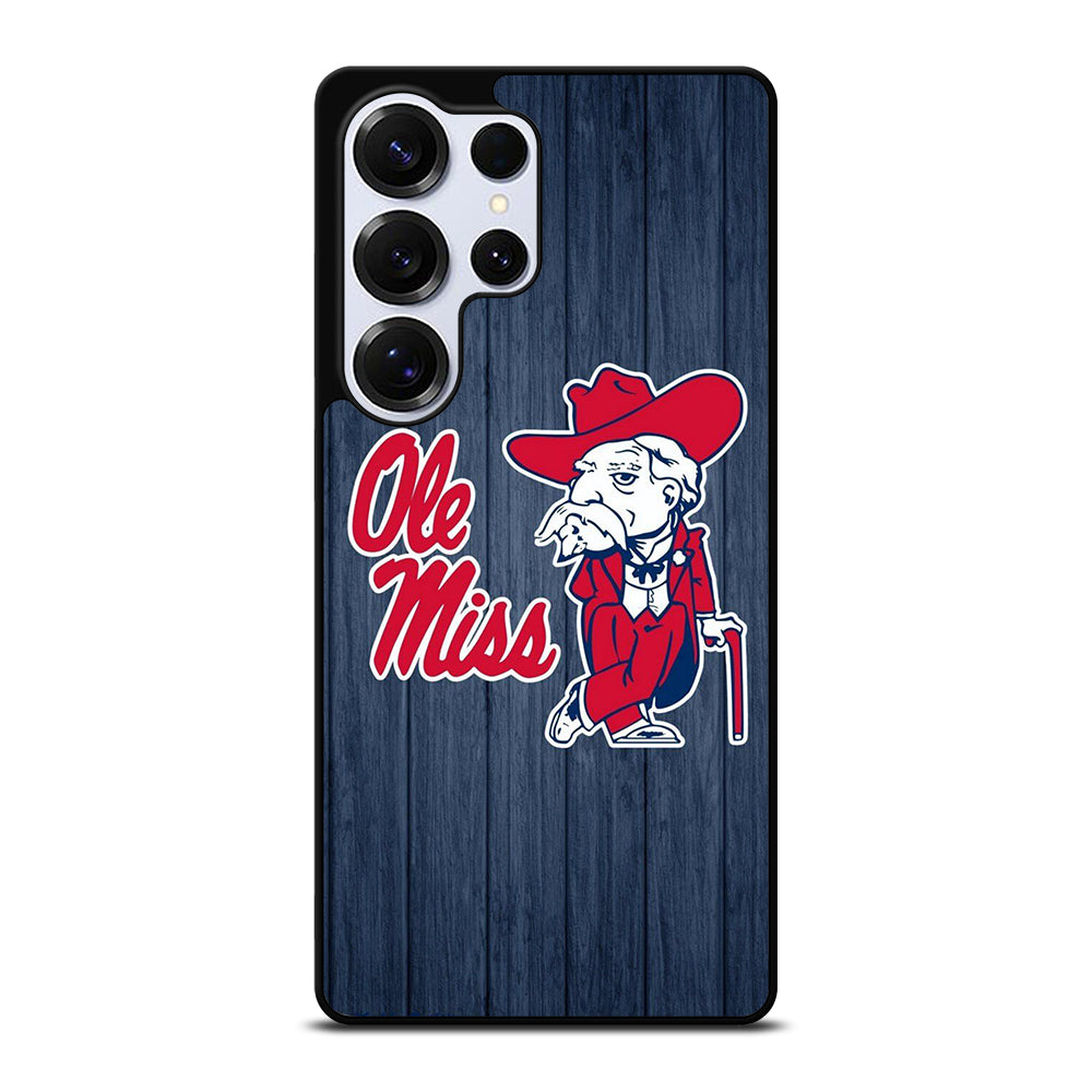 OLE MISS UNIVERSITY FOOTBALL WOODEN LOGO Samsung Galaxy S25 Ultra Case Cover