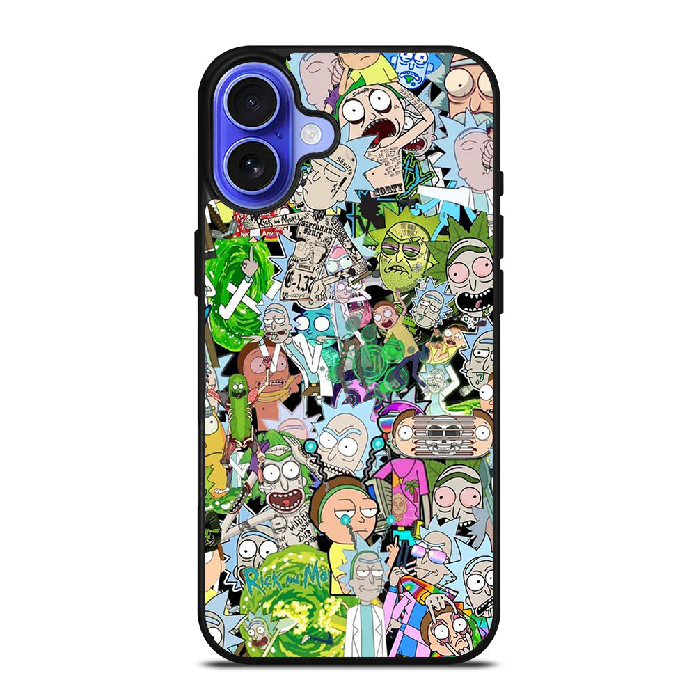 RICK AND MORTY COLLAGE CARTOON iPhone 16 Case Cover