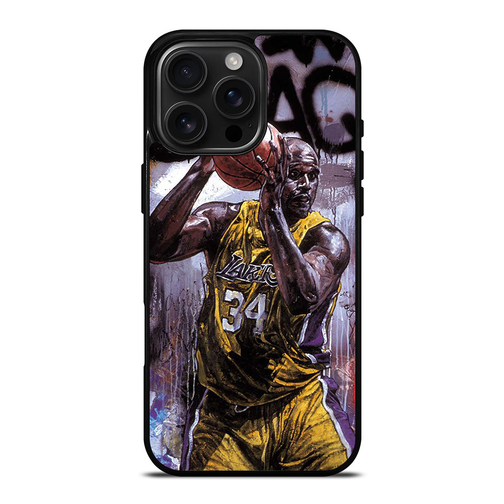 SHAQUILLE O'NEAL LA LAKERS ART iPhone 16 Pro Max Case Cover