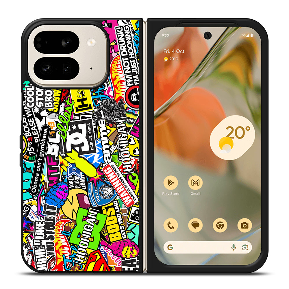 STICKER BOMB DC PATTERN 2 Google Pixel 9 Pro Fold Case Cover