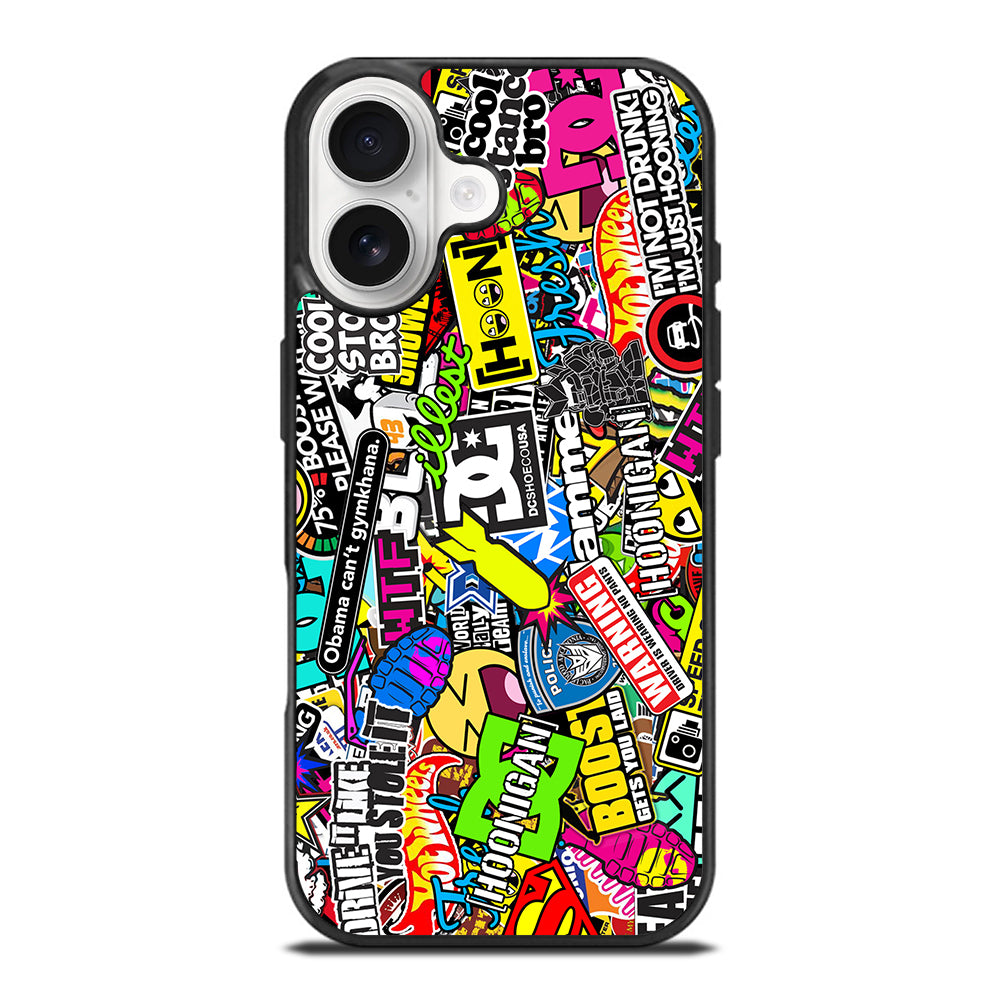 STICKER BOMB DC PATTERN 2 iPhone 17 Case Cover
