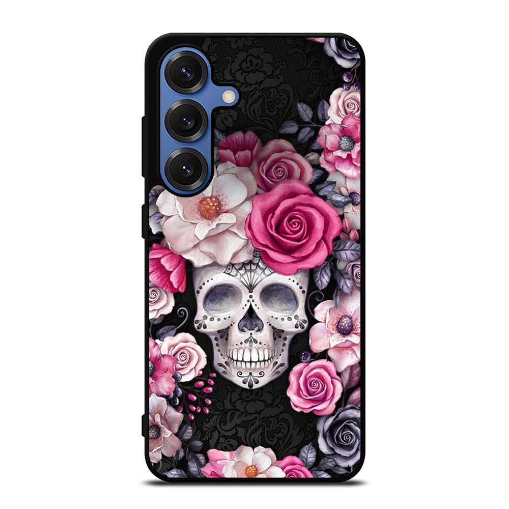 SUGAR SKULL FLOWER ROSE Samsung Galaxy S25 Case Cover