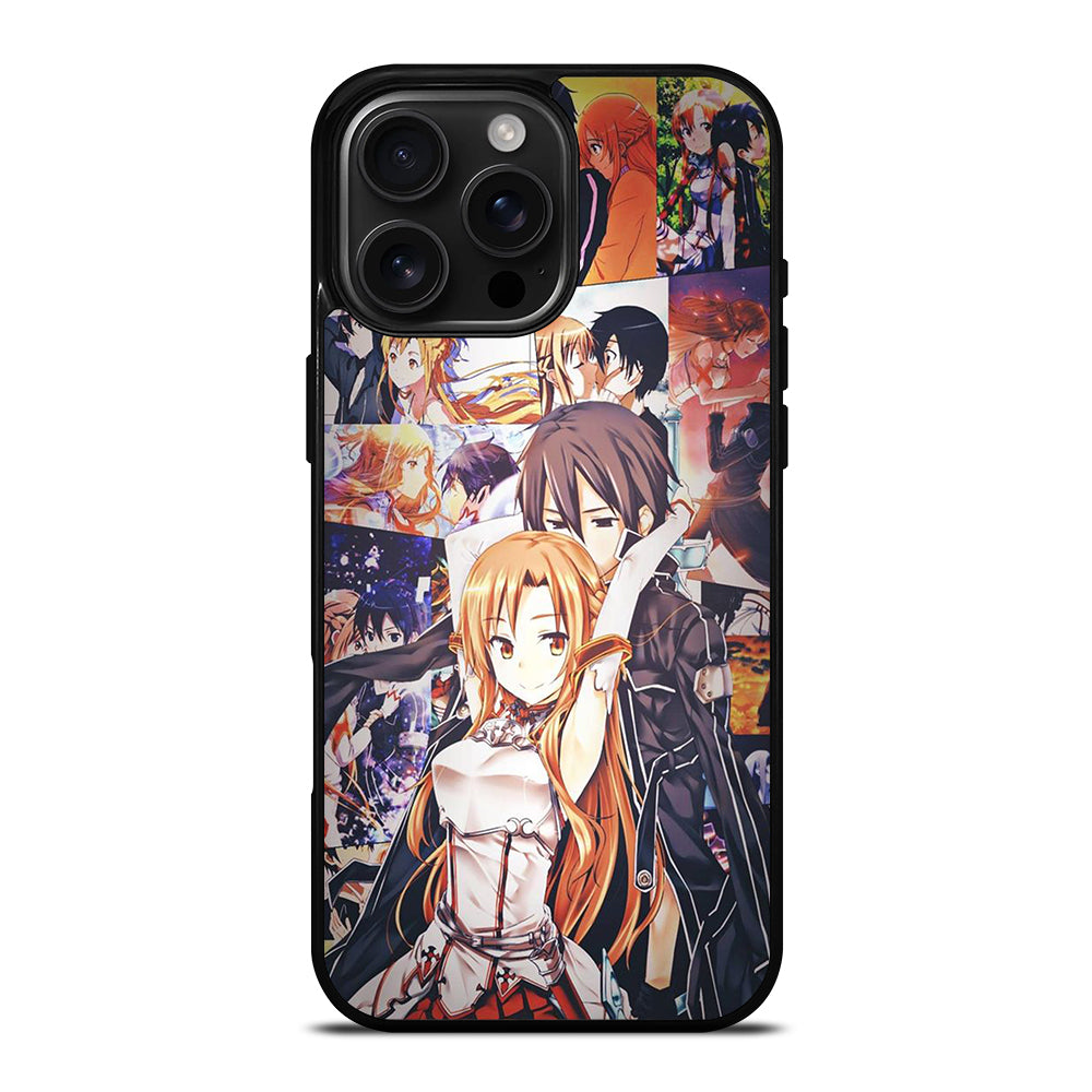 SWORD ART ONLINE KIRITO AND ASUNA COLLAGE iPhone 16 Pro Max Case Cover