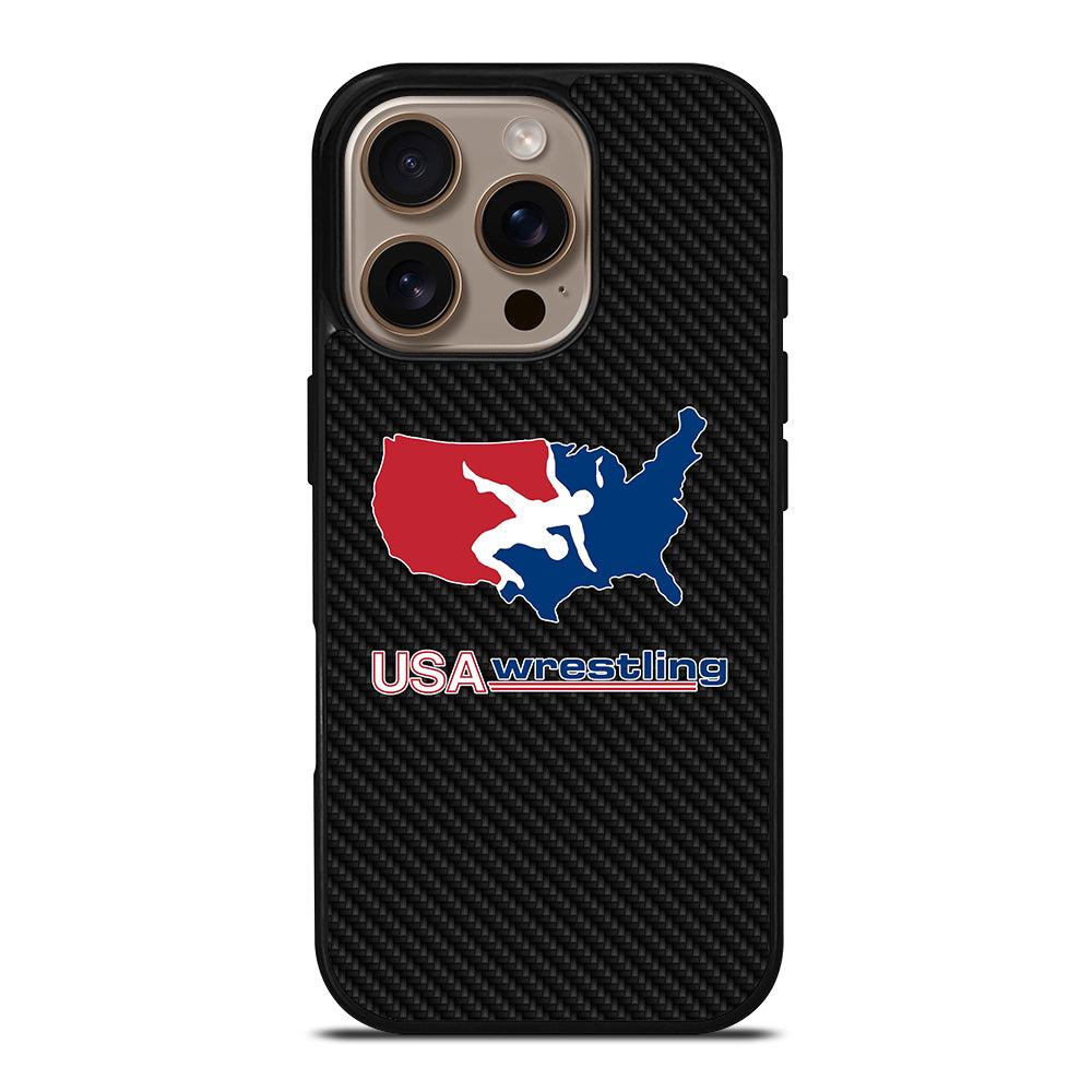 USA WRESTLING CARBON LOGO iPhone 16 Pro Case Cover