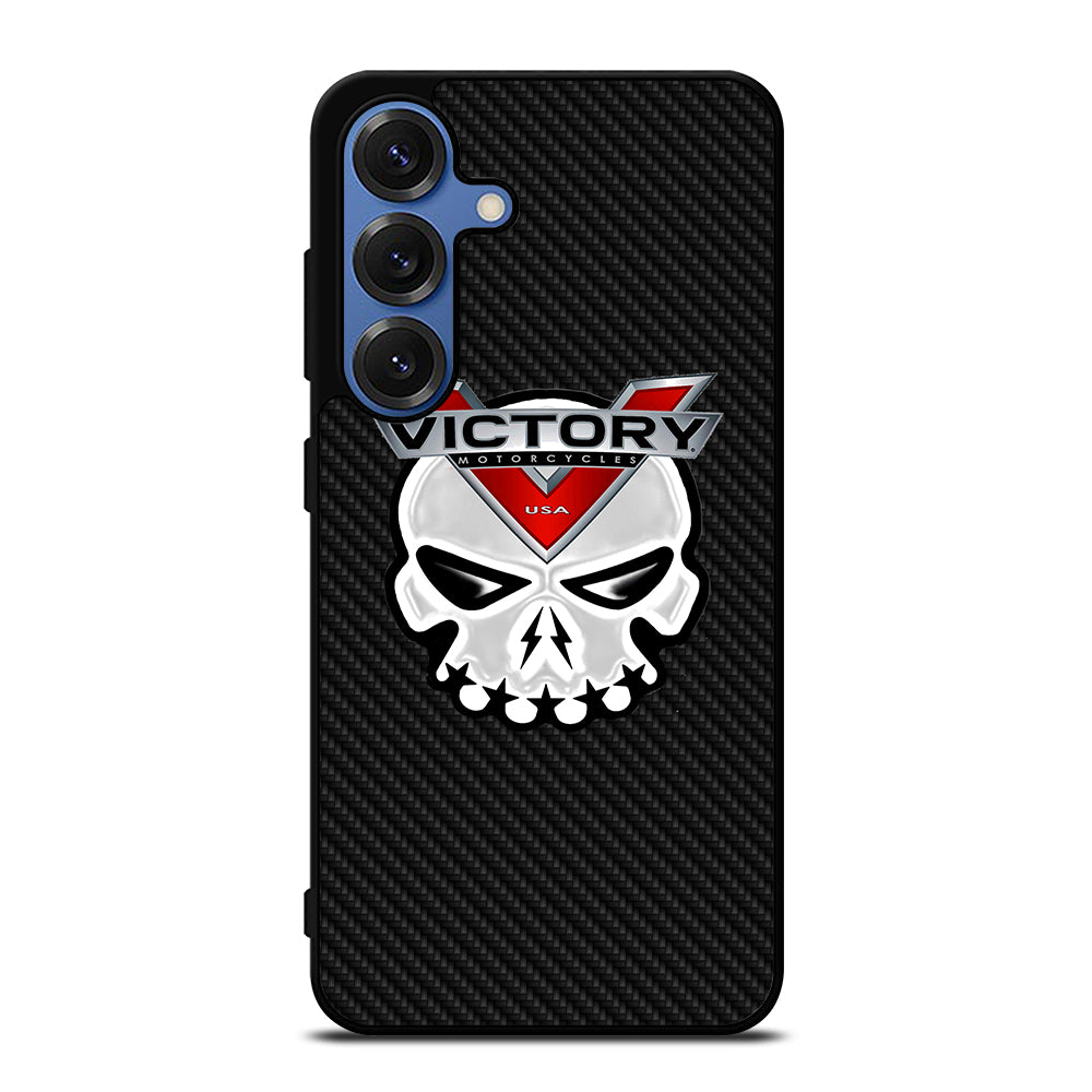 VICTORY MOTOR SKULL LOGO CARBON Samsung Galaxy S25 Case Cover