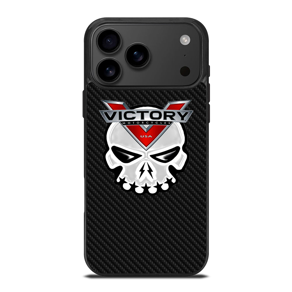 VICTORY MOTOR SKULL LOGO CARBON iPhone 17 Pro Max Case Cover