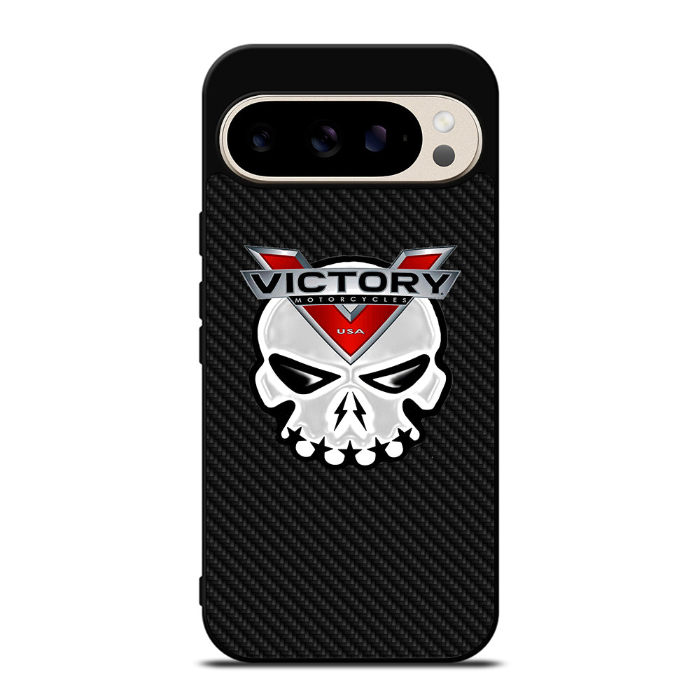 VICTORY MOTOR SKULL LOGO CARBON Google Pixel 9 Pro Case Cover