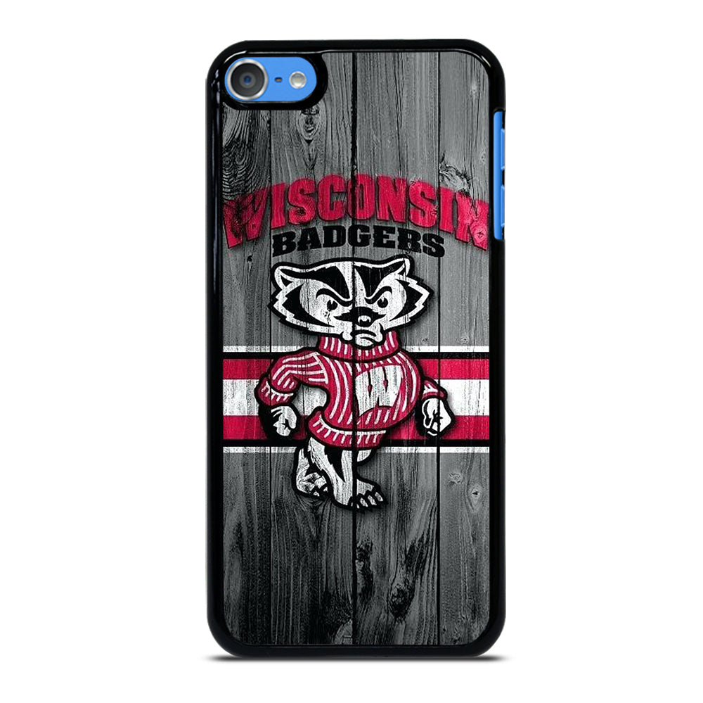 WISCONSIN BADGERS WOODEN LOGO iPod Touch 7 Case Cover