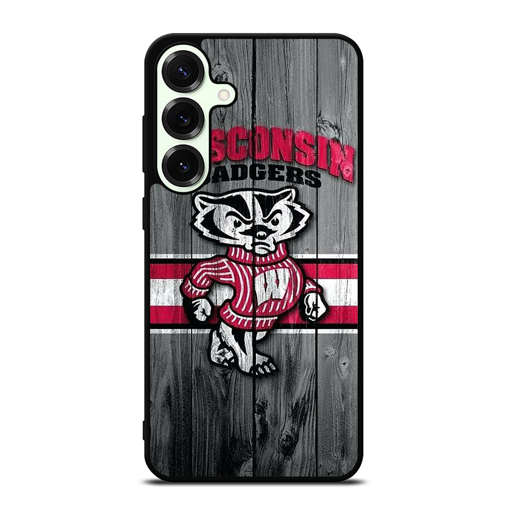 WISCONSIN BADGERS WOODEN LOGO Samsung Galaxy S25 Plus Case Cover