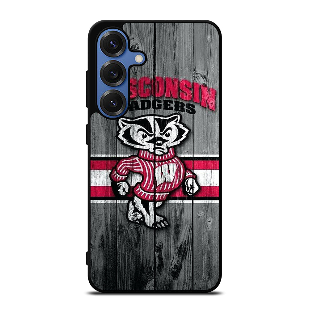 WISCONSIN BADGERS WOODEN LOGO Samsung Galaxy S25 Case Cover