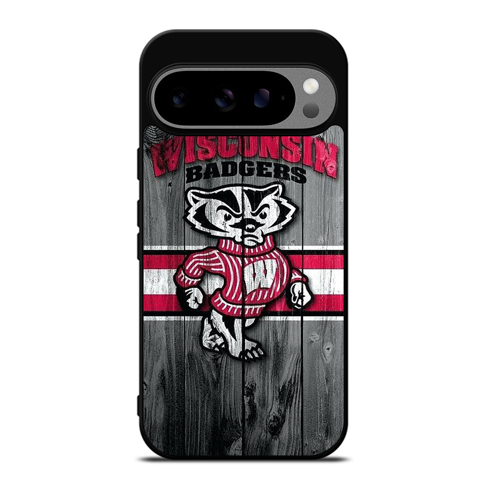 WISCONSIN BADGERS WOODEN LOGO Google Pixel 9 Pro XL Case Cover