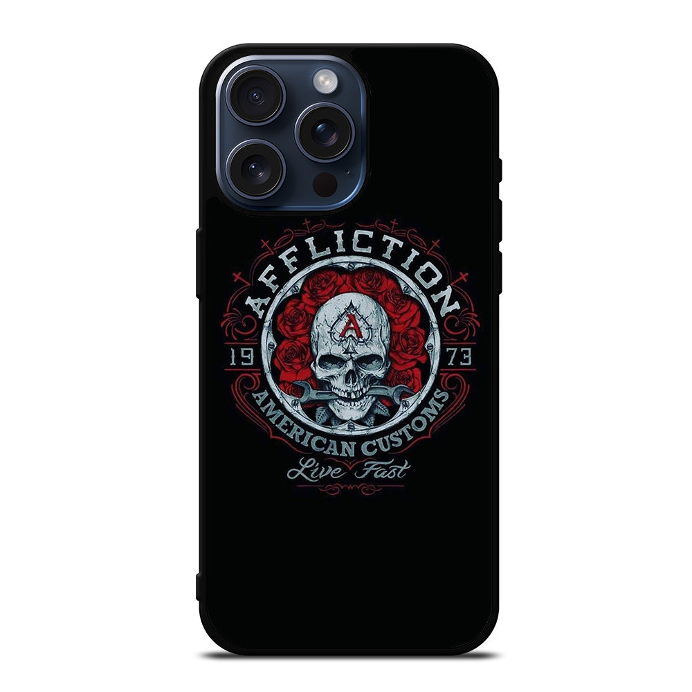 AFFLICTION LOGO SKULL iPhone 15 Pro Max Case Cover