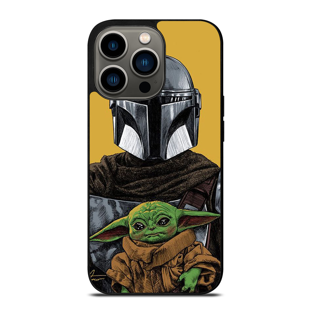 BABY YODA AND THE MANDALORIAN MOSAIC iPhone 13 Pro Case Cover