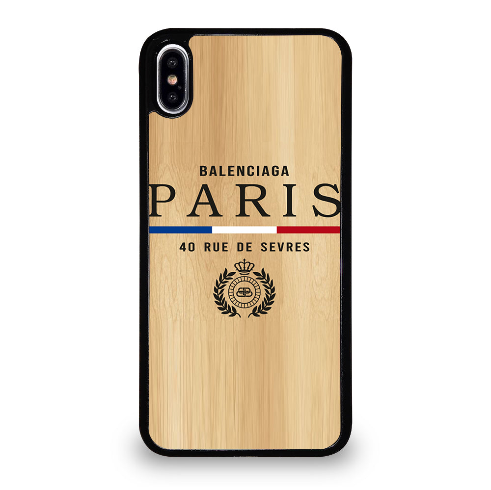 BALENCIAGA PARIS WOODEN LOGO iPhone XS Max Case Cover