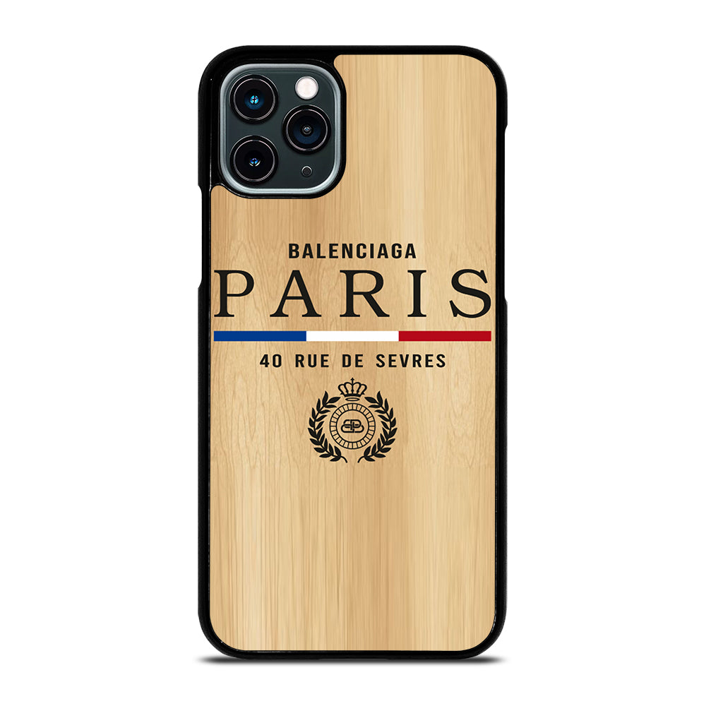 BALENCIAGA PARIS WOODEN LOGO iPhone 11 Pro Case Cover