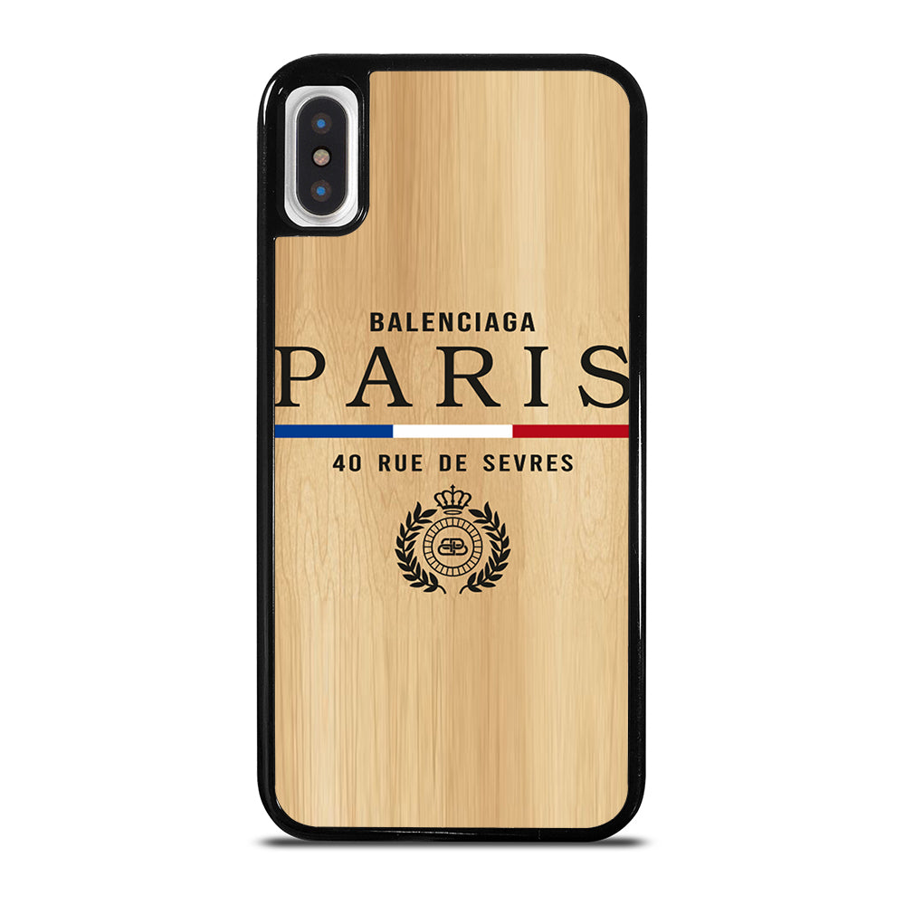 BALENCIAGA PARIS WOODEN LOGO iPhone X / XS Case Cover
