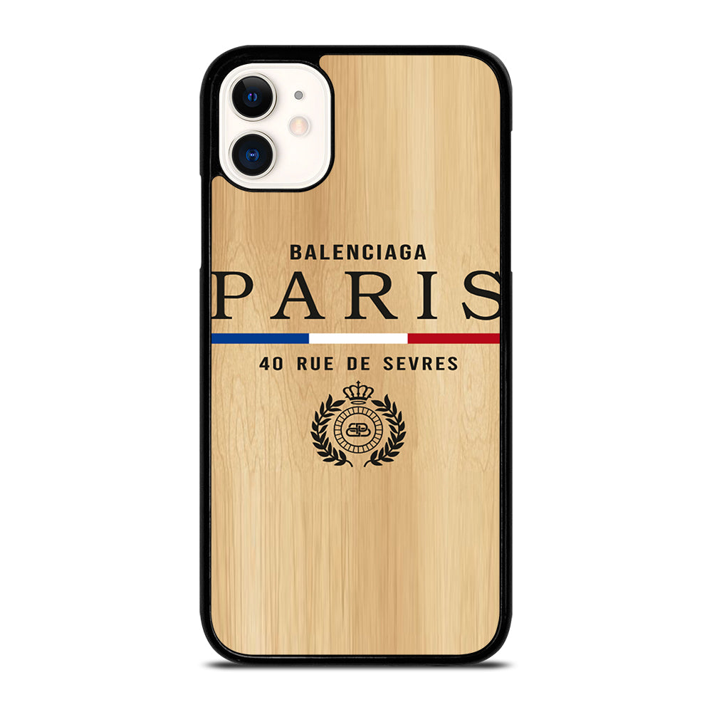 BALENCIAGA PARIS WOODEN LOGO iPhone 11 Case Cover