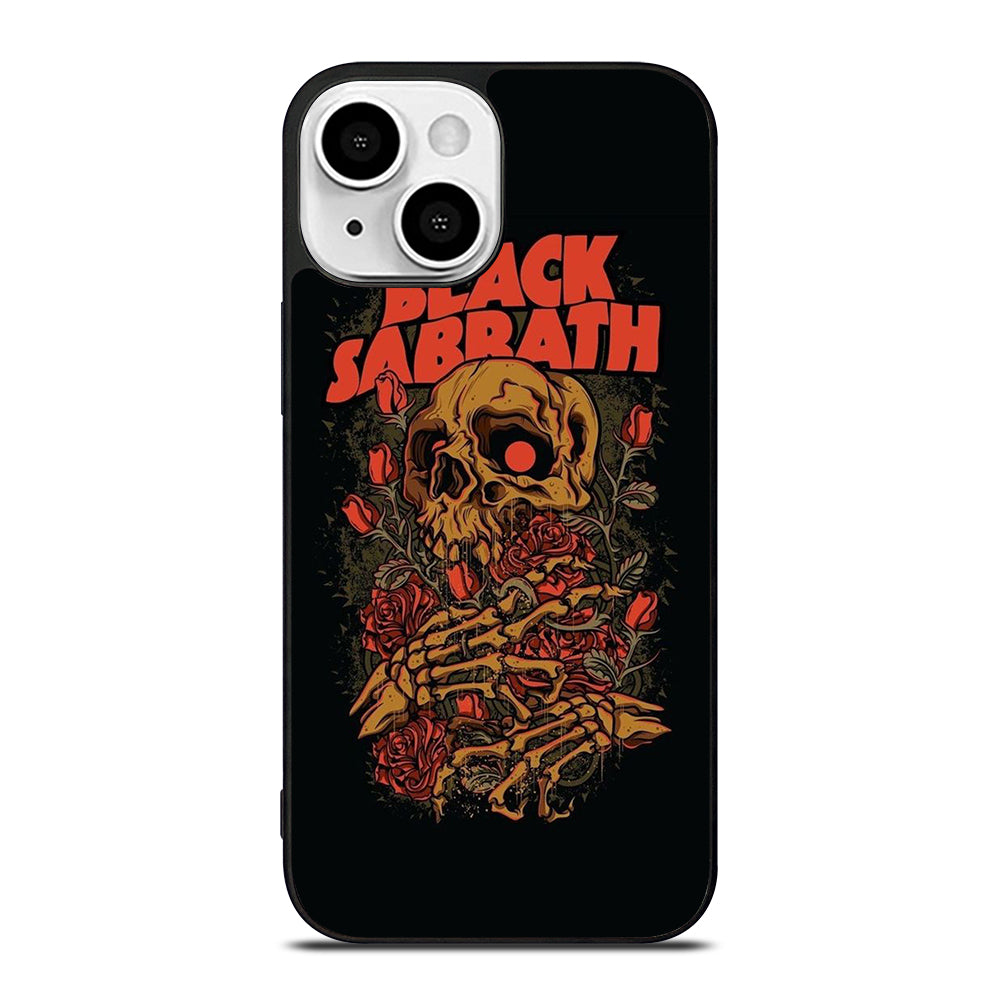 BLACK SABBATH ROSE SKULL BAND iPhone 13 Mini Case Cover