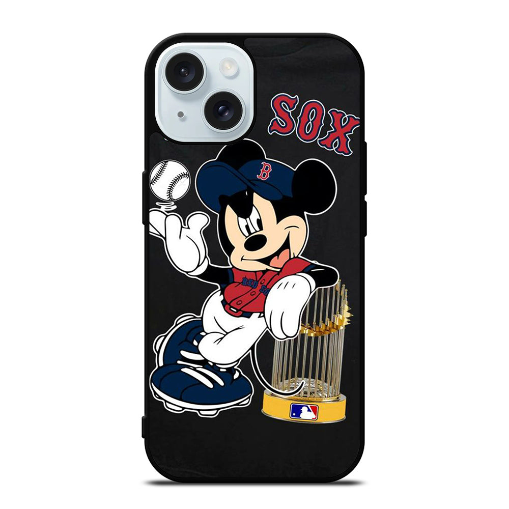 BOSTON RED SOX MICKEY MOUSE iPhone 15 Case Cover