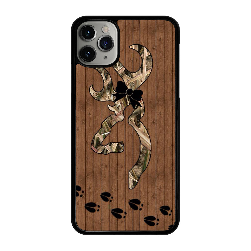 BROWNING DEER WOODEN CAMO LOGO iPhone 11 Pro Max Case Cover