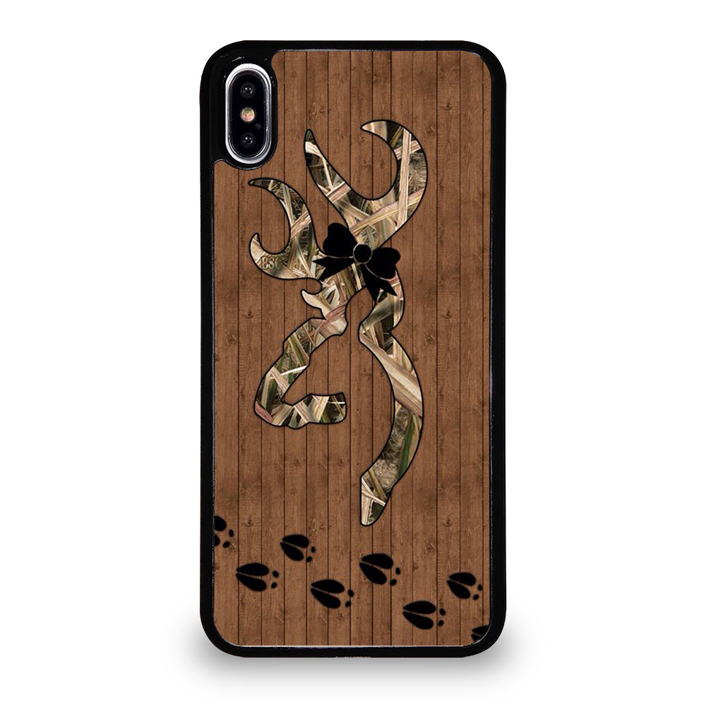 BROWNING DEER WOODEN CAMO LOGO iPhone XS Max Case Cover