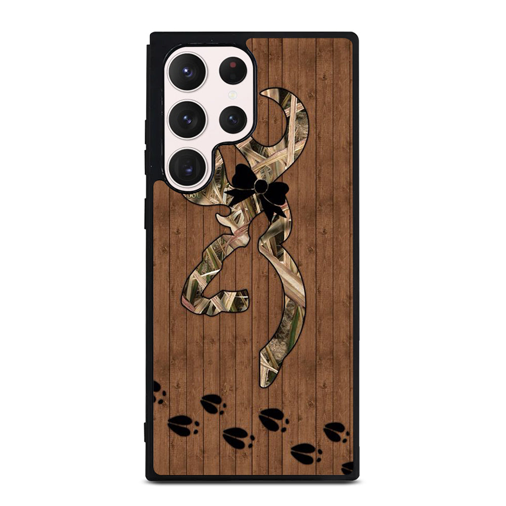 BROWNING DEER WOODEN CAMO LOGO Samsung Galaxy S23 Ultra Case Cover
